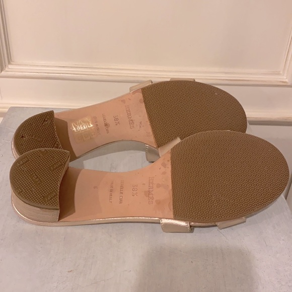 COPY - Hermes Metallic Napa Oasis Sandals Rose Dore - Picture 7 of 16